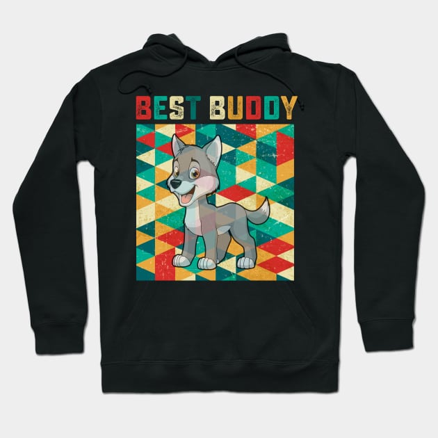 Best Buddy Wolf Hoodie by danieldamssm